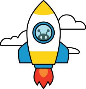 Rocket and clouds.
